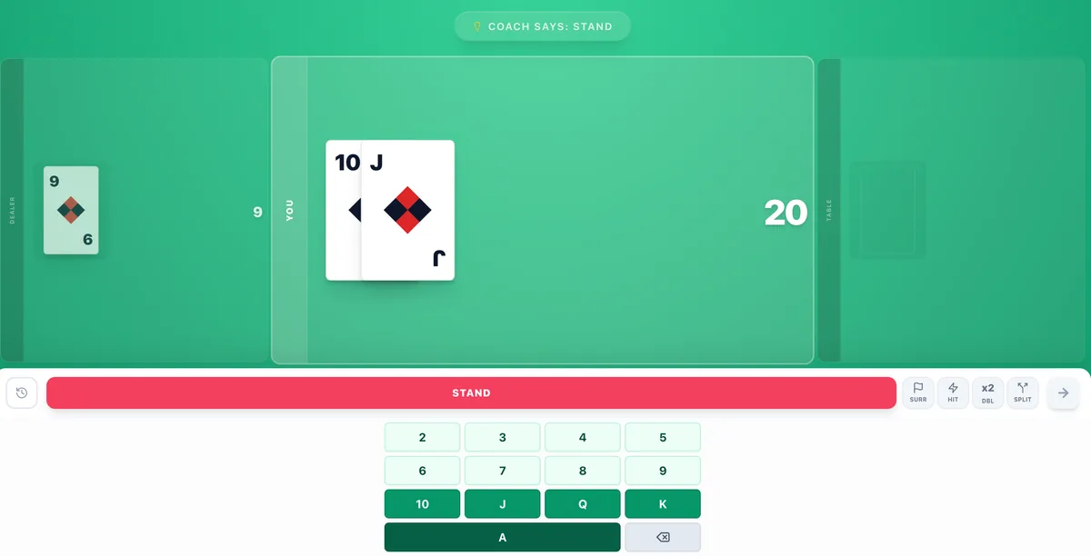 Blackjack Calculator Tool Interface