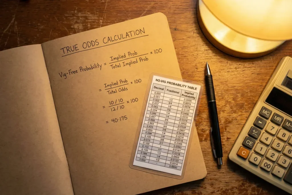 Finding the True Odds of Every Wager with No Vig Math